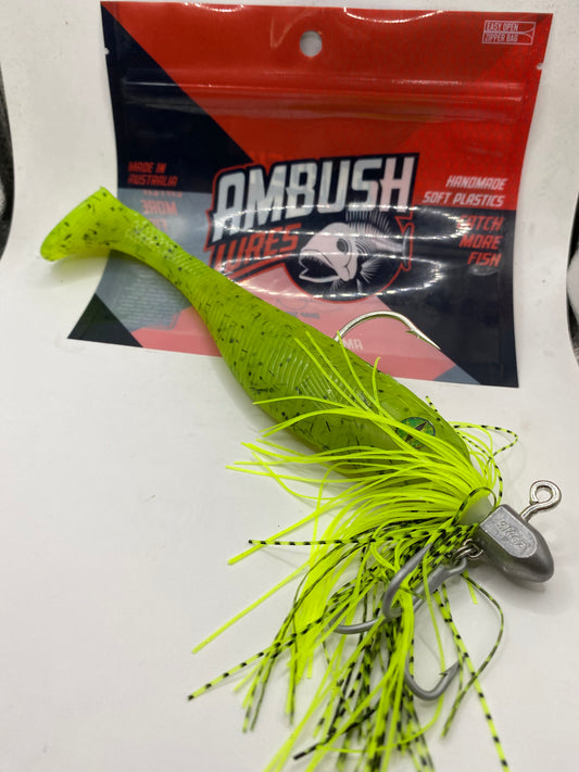 7.5 inch Rigged Paddle tail - Front Treble